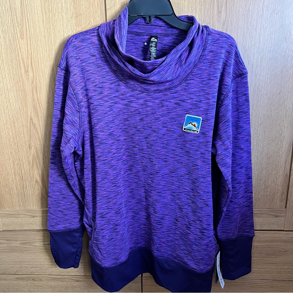 RBX Active Women’s Purple Cowl / Mock Neck Pullover Top Brand New With Tags